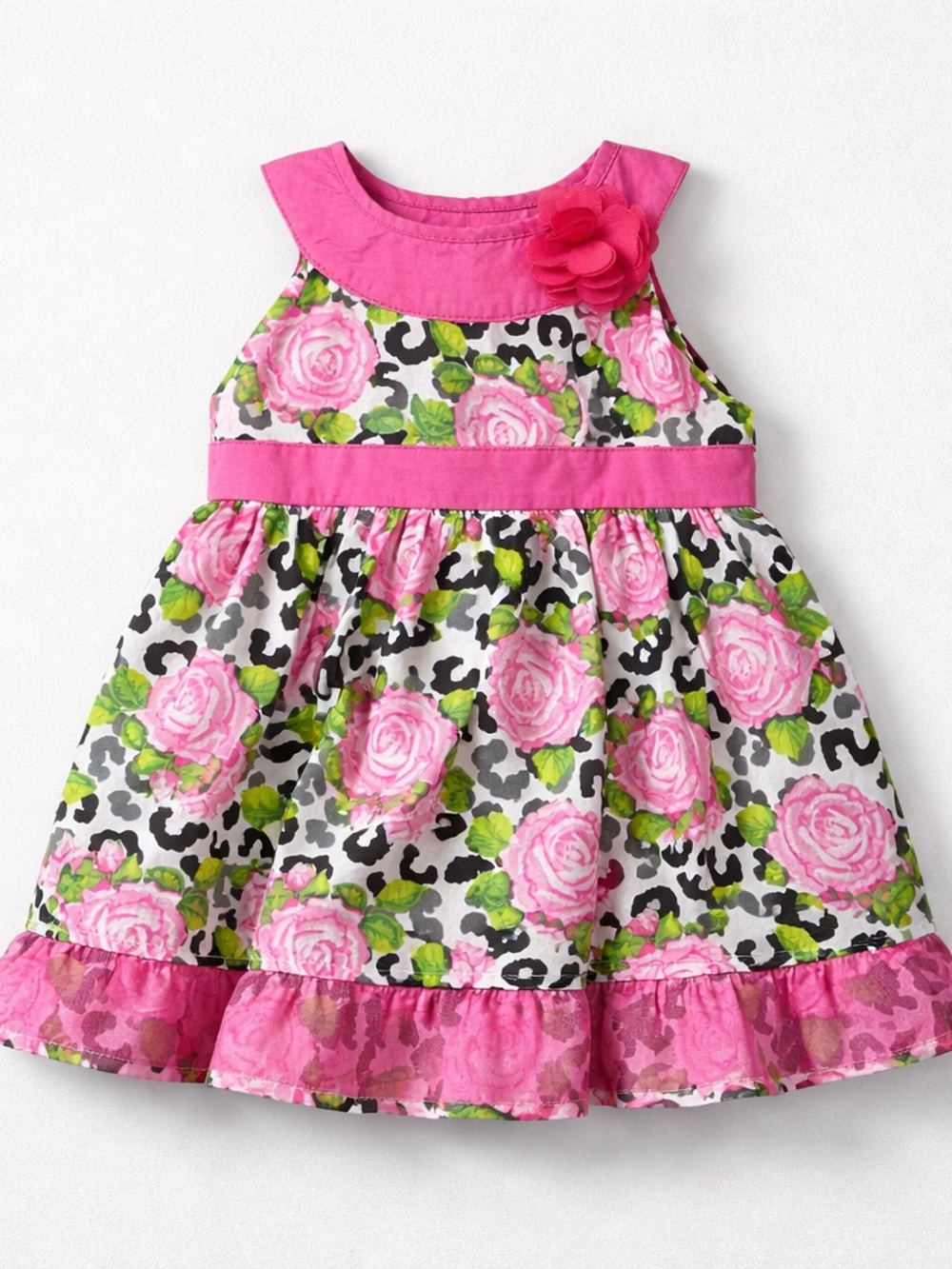 Real Love cheetah and floral print dress size 2T